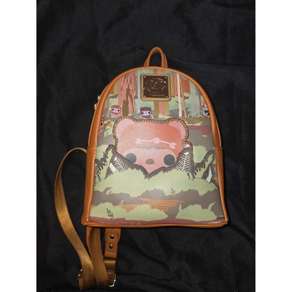 Loungefly Funko pop Disney star wars ewok wicket village mini backpack bookbag !